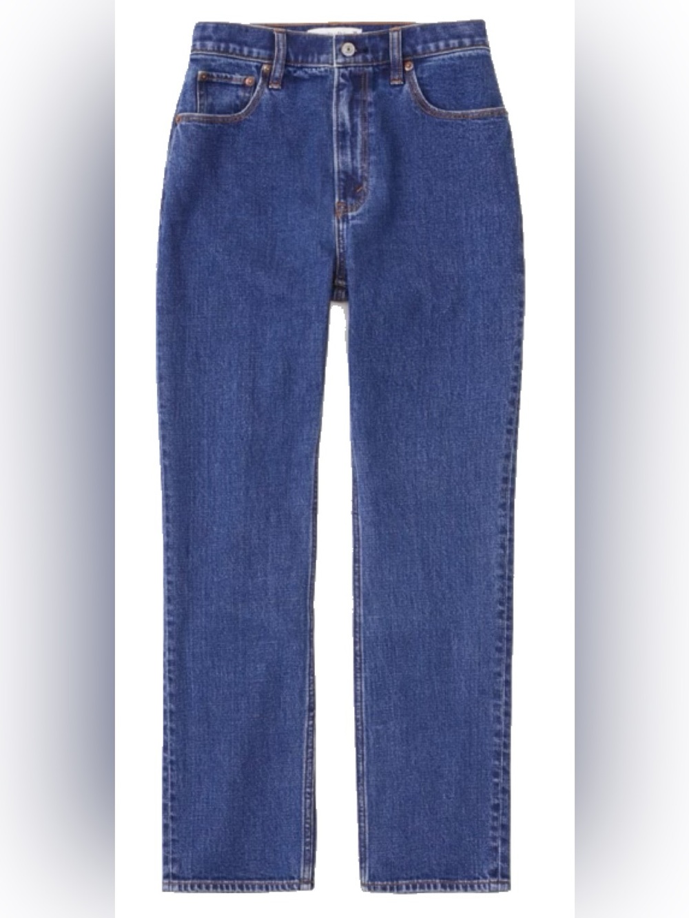 Abercrombie & Fitch Curve Love Ankle Straight Ultra High Rise Jeans Dark Wash